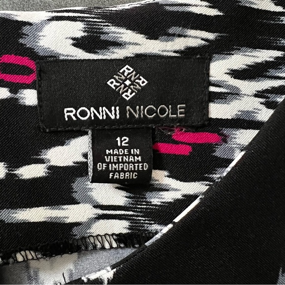 Ronni Nicole Midi Dress Black & Pink Sleeveless Whimsigoth Lined Party Size 12 - Picture 6 of 9